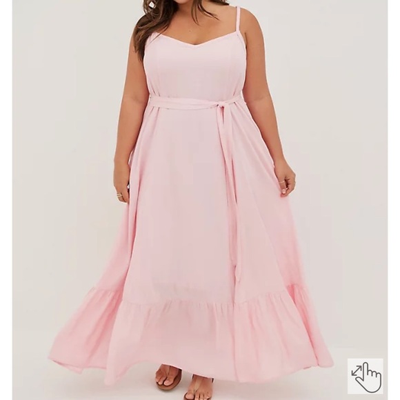 torrid Dresses & Skirts - Torrid Light Pink Gauze Tiered Maxi Dress 00X